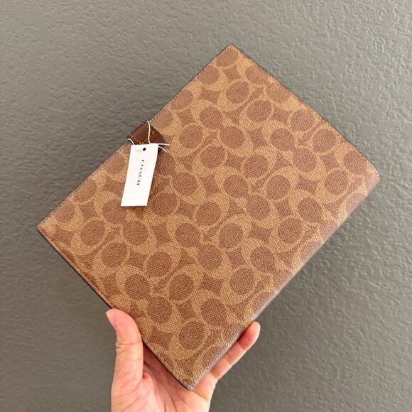 Coach Notebook In Signature Canvas CZ198, Gold/Tan/Brown - Picture 4 of 9